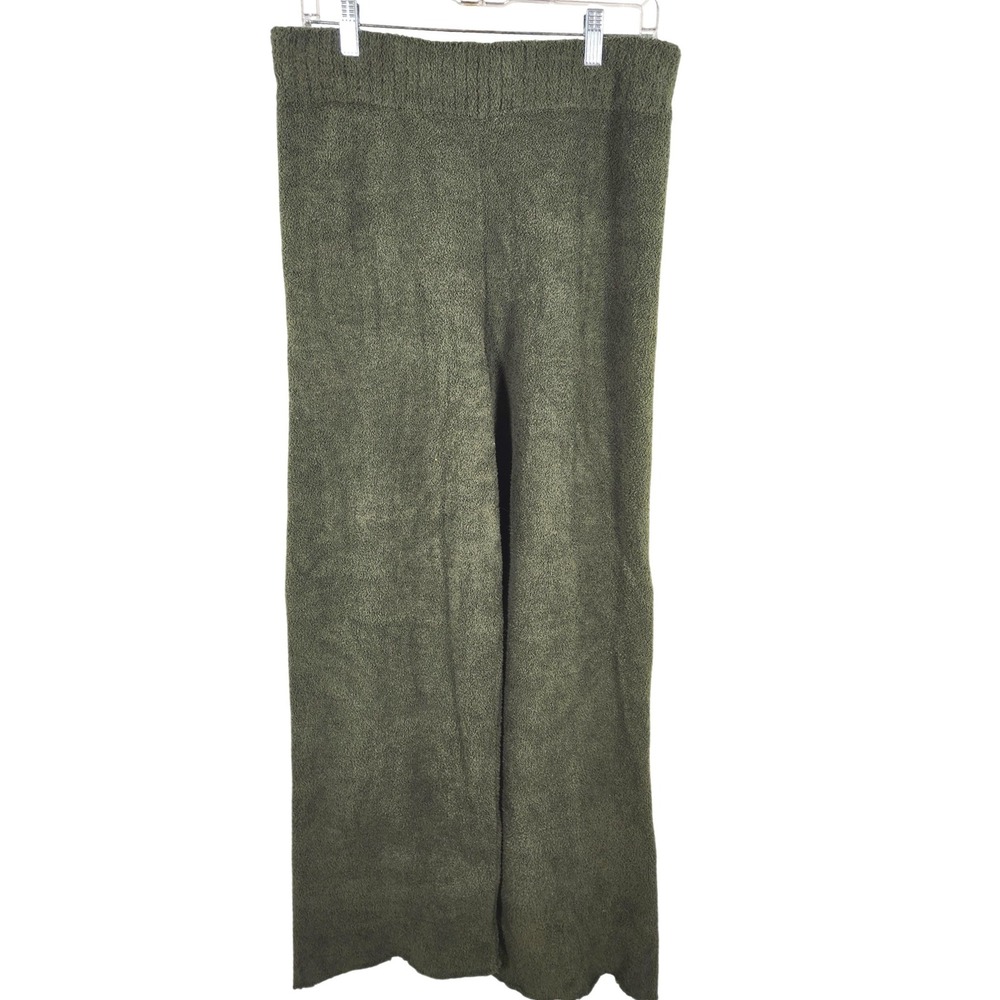 UGG Fuzzy Wide Leg Raw Hem Green Sweatpants Size Large